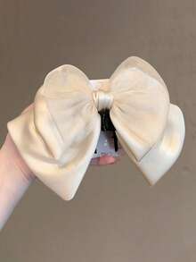 1 Stück französischer Satin-Schleifen-Haarspange, elegante Mesh-Pferdeschwanz-Haarspange, Prinzessinnen-Klammer, sanftes Damen-Haaraccessoire - Verschiedenfarbig - Übersicht 10
