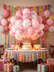 60pcs Pink Bow Balloons, 12-Inch Light Pink And Clear Latex Balloons With Bow Pattern, Suitable For Baby Shower, Girls Birthday Party, Princess Theme Party Decoration - Multicolor - View 6