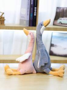 11.81inch Sitting Goose Plush Doll - Super Soft And Fluffy, Silicone Doll Full Silicone Body Plush Anime Figure Stuffed Animal Teddy Bear Plushies Dolls For Boys And Girls Office Desk Accessories Room Decor Halloween Squishy Squishies - Multicolor - View 9