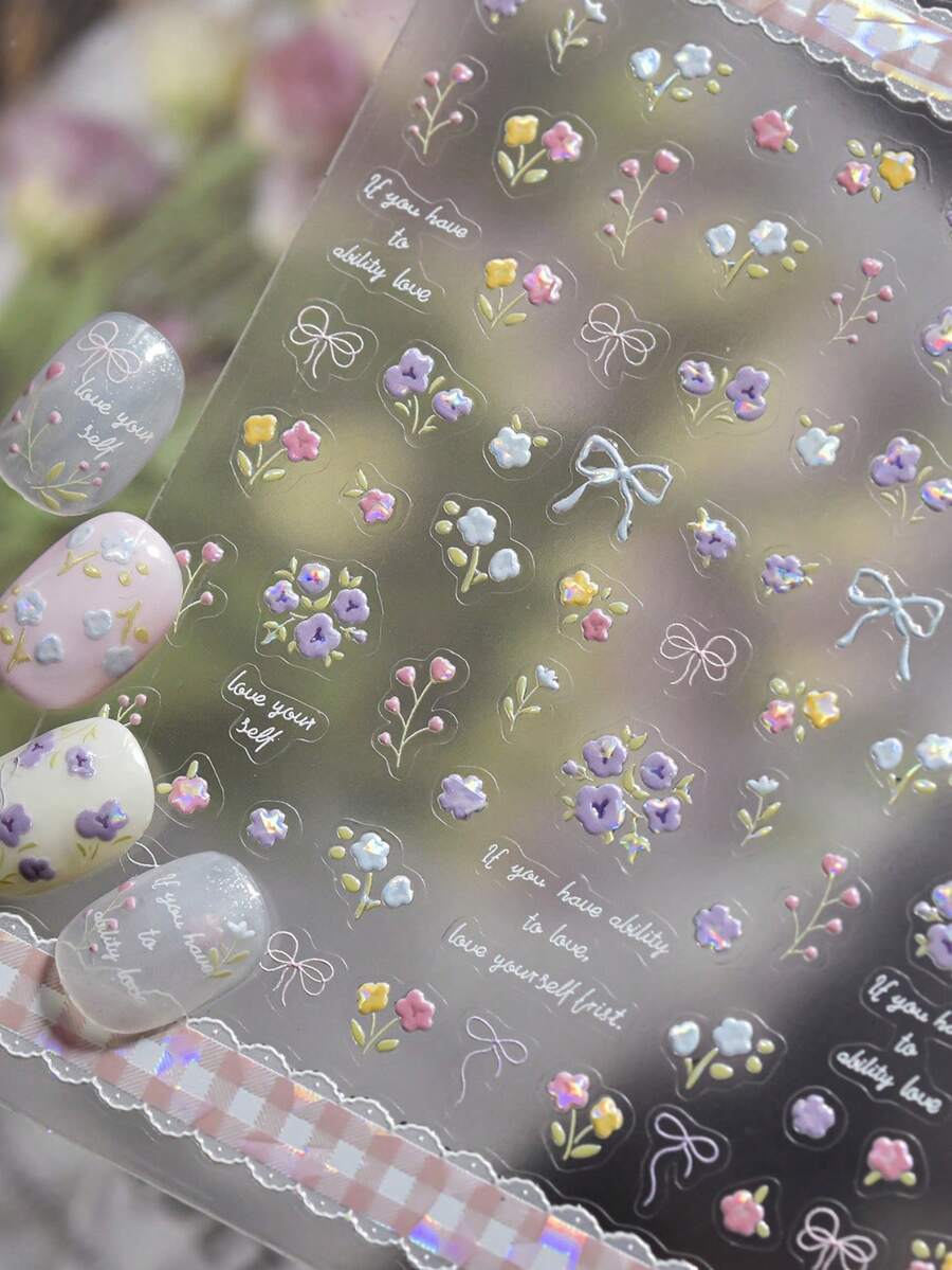 1pc Shell Glowing Acrylic Nail Stickers - Popular Inspired Minimalist Nail Stickers For Early Spring - Hesperite Sticker Materials For Accessories - Multicolor - View 1