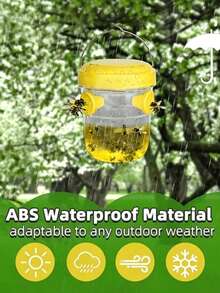 3/2/1 pièce Piège à guêpes rond en PP, boîte de capture d'abeilles suspendue à l'extérieur, attrape-insectes réutilisable, sans électricité requise, matériau plastique, répulsif et tueur d'abeilles et de guêpes - A - Voir 3