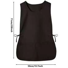 1pc Polyester Shoemaker Apron With Pockets, Unisex Sleeveless Solid Color Apron, 4 Adjustable Side Ties, Durable Professional Work Apron, Suitable For Supermarket, Restaurant, Barbershop, Nurse, Home Use - Multicolor - View 12