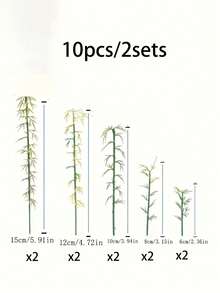 20個/10個/5個/1個 迷你竹樹模型裝飾品，人造綠色塑膠竹樹景觀裝飾，適用於DIY仙女花園、火車場景、微縮景觀手工藝、玻璃容器、盆栽植物裝飾、生日禮物 - 竹子 - 查看 14