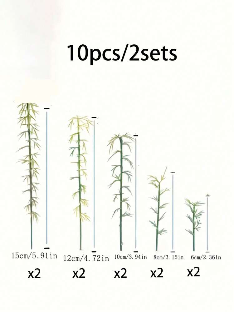 20個/10個/5個/1個 迷你竹樹模型裝飾品，人造綠色塑膠竹樹景觀裝飾，適用於DIY仙女花園、火車場景、微縮景觀手工藝、玻璃容器、盆栽植物裝飾、生日禮物 - 竹子 - 查看 14