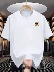 Fashionable Men's T-Shirt With Print - White - View 1