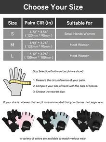 EIGIIS Women's Fitness Gloves, Heart-Shaped Non-Slip Silicone Pads, Breathable Fabric, Easy To Remove, Suitable For Gym Training, Cycling - Multicolor - View 7