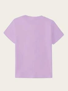 Printed Crew Neck T-Shirt For Girls - Yellow - View 2