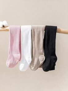 4 Pairs Girls' Simple Versatile All-Season Base Layer Tights, All-Match Style Without Accessories Daily Wear Girls' Leggings, Suitable For School - Multicolor - View 11