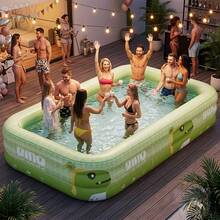 1 pieza Piscina inflable, material de PVC reforzado, portátil, plegable, fácil de almacenar, adecuada para interiores, patio, fiesta, balcón, fiesta de verano, reunión familiar, piscina de juegos de agua (Por favor, verifique el tamaño antes de pedir) - Piscina verde con cachorros de dragón - Ver 3