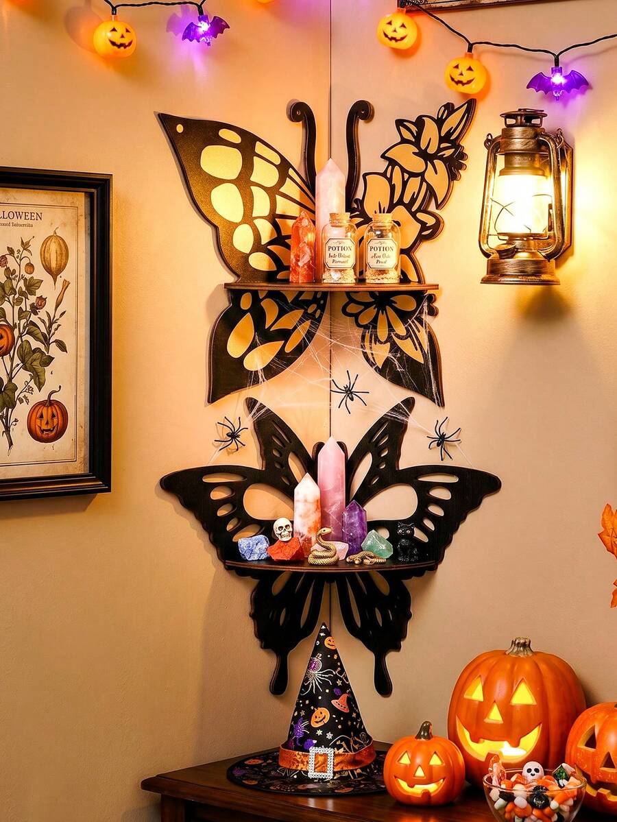 1PC/2PCS DIY Floating Shelf/Shelves, Black/White Minimalist Lotus Design Wall-Mounted Display Rack (Nails Not Included), Hollow Floating Shelf, Lotus Corner Storage Rack, Suitable For Candle Holder Decoration Shelf, Home Cozy Decor Corner Shelf, Small Ornament Display Storage Rack, Living Room Display Shelf