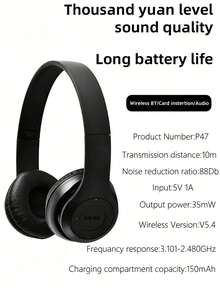 Foldable Wireless Headphones With Deep Bass For Sports - View 11