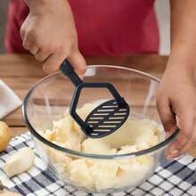 1Pc,Black Nylon Potato Masher Heavy Duty Non-Slip Grip Food Masher Manual Potato Press For Mashed Potatoes Fruits Veggies Baby Food Home Kitchen Accessory. - Multicolor - View 8