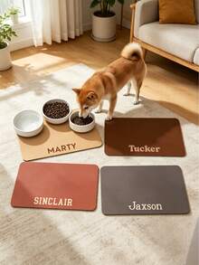 1pc Customized Pet Feeding Mat, Personalized Pet Name Mat, Personalized Dog Feeding Mat, Customized Cat Floor Mat, Unique Gift For Pet Lovers, Ideal Birthday Choice - Multicolor - View 3
