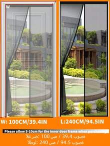 Mosquito Coil, Mosquito Repellent, Summer Door Curtain, Mosquito Repellent Door Curtain, Magnetic Door Curtain, Thermal Insulation Door Curtain, Magnetic Door Curtain Fabric Curtain, Mosquito Window Screen, New Magnetic Mosquito Net Door Screen, Width 100/120/140cm Length 240cm - Fine Mesh Material, Tent Mosquito Net With Full Magnets, It Can Be Closed Separately For Balcony, Easy To Install (Black/White) Summer Mosquito Repellent Screen Door Curtain/Magnetic Mosquito Net/Mosquito Net/Mosquito Net Curtain For Door/Apalus Magnetic Mosquito Net/Mosquito Net For Entrance Door - Black - View 16