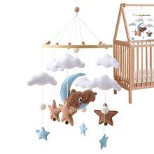 Baby Toys, Baby Mobile Crib, Handmade & Animal Elements - Blue Moon Bear, Rich Animal Shapes, Educational, Enhances Children's Hand-Eye Coordination, Comes With Animals, Clouds, Stars - Baby Room Decor, Best Gift For Parent-Child Interaction, Birthday Gift, Easter Gift, Christmas Gift - Multicolor - View 9