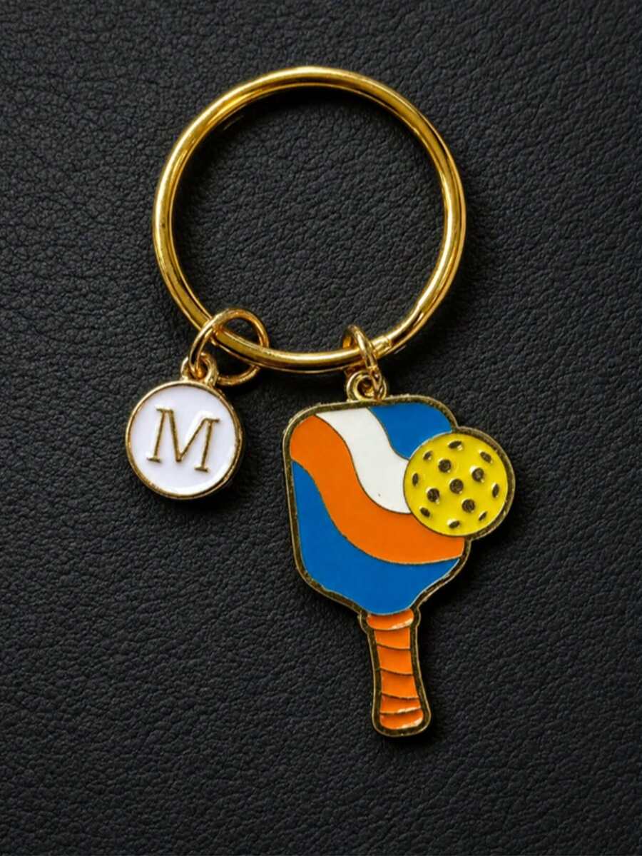 Customized Metal Enamel Pickleball Keychain, Gift For Pickleball Enthusiasts Gifts For Mother, Father, Graduation, And Teacher