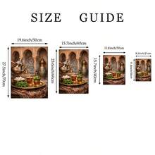 1 pieza Cuadro de arte de pared de té de menta marroquí, impresión de tetera tradicional & azulejo de mosaico, pintura en lienzo, póster de estilo árabe vintage, decoración cultural exótica para cocina & comedor, regalo para ella, sin marco o con marco - té islámico - Ver 7