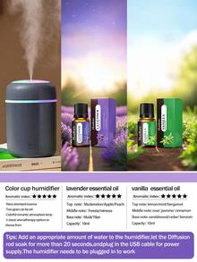 300ml USB Powered Colorful LED Light Humidifier, Suitable For Home, Office, Car, Multiple Colors Available, Daily Humidification, Prevent Dryness, Car Accessories, Electric Aroma Diffuser, Car Air Freshener - Cylinder - View 24