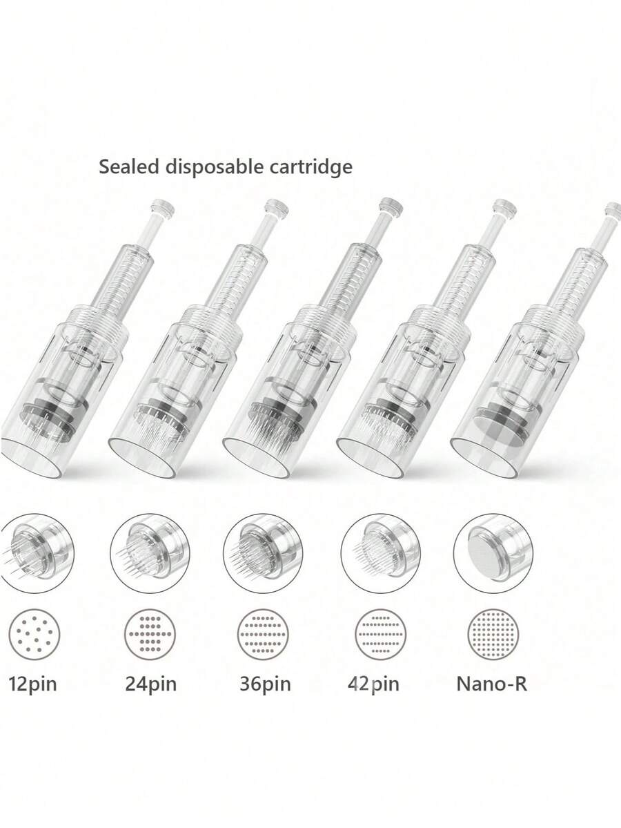 15-5PCS Microneedle Replacement Needles, Threaded Cartridge For Skin Pen, Threaded Connection Cartridge, Facial Skin Care Microneedle Massage Roller, Skincare Tool