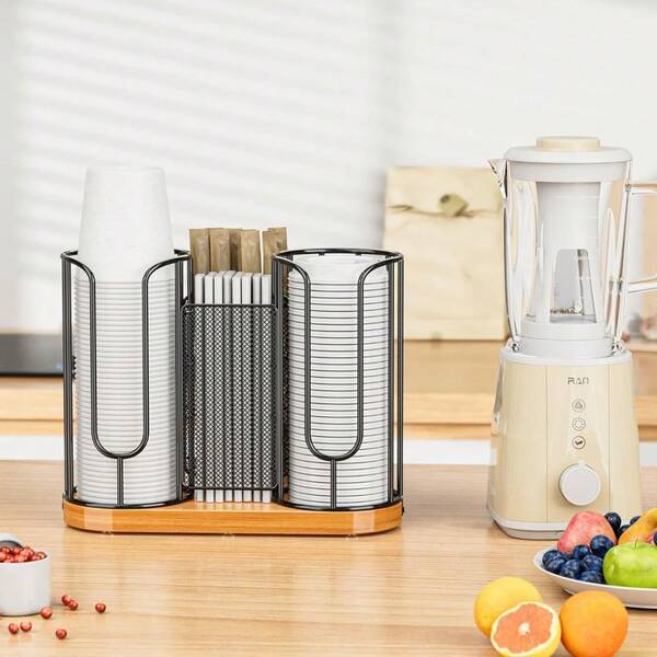 Coffee Cup Lid Organizer Stand - Countertop Mug Display Rack For Coffee Bar, Kitchen, Office, Breakfast Nook | Kitchen Gadgets & Home Organization Essentials