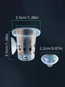 5pcs Transparent Plastic Aquarium Growth Cups With Suction Cup Base, PP Material, Perfect For Hydroponic Plants And Fish Tank Decoration - Transparent - View 6