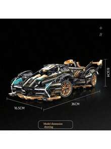sycvi 1200 piezas Serie Technic Bloques de Construcción de Modelo de Coche de Carreras - Versión para Adultos - Escala 1:14 - Construye un Superdeportivo con Ladrillos - Adecuado para Adultos - Regalo - Multicolor - Ver 17