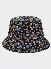 New Fresh Ditsy Floral Versatile Bucket Hat For Women, Spring/Summer Student Casual Sun Protection Reversible Bucket Hat, Sweet And Fresh - Small Floral Fisherman's Hat - View 10