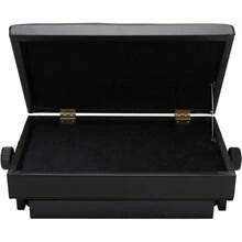 Height Adjustable Faux Leather Piano Stool With Storage - 56x34x(47-56)CM - Ver 4