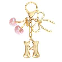 1Pc Initial Keychain, Coquette Cherry Bow Charm Pendant, Y2K Aesthetic Resin Keyring For Backpack Car, Cute Gift For Her Women Girls - Multicolor - View 19