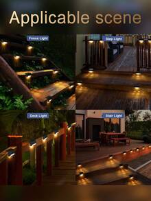 LED Solar Step Lights, Solar Powered Outdoor Yard Lights, Suitable For Outdoor, Garden, Railing, Stair Decoration Lighting Landscape Lights, Solar Landscape Atmosphere Lights - 階梯燈 - 查看 5