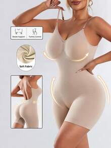 Women's All-Season Sexy Elegant Comfortable Durable Solid Color Jumpsuit - Apricot - View 4