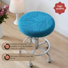 1PC Leaf Pattern Chair Cover, High-Quality Material, Fashionable Leaf Design, Easy To Remove And Install, Machine Washable And Hand Washable. Elastic Band Design, Chair Decoration, Chair Protective Cover, Stool Cover, Suitable For Home Decor, Commercial Space Decor - Multicolor - View 4
