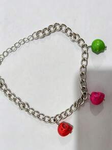 1pc/Punk Style Resin Halloween Skull Pendant Bracelet Suitable For Women's Daily Party Jewelry Gift - 20410-silver - View 10