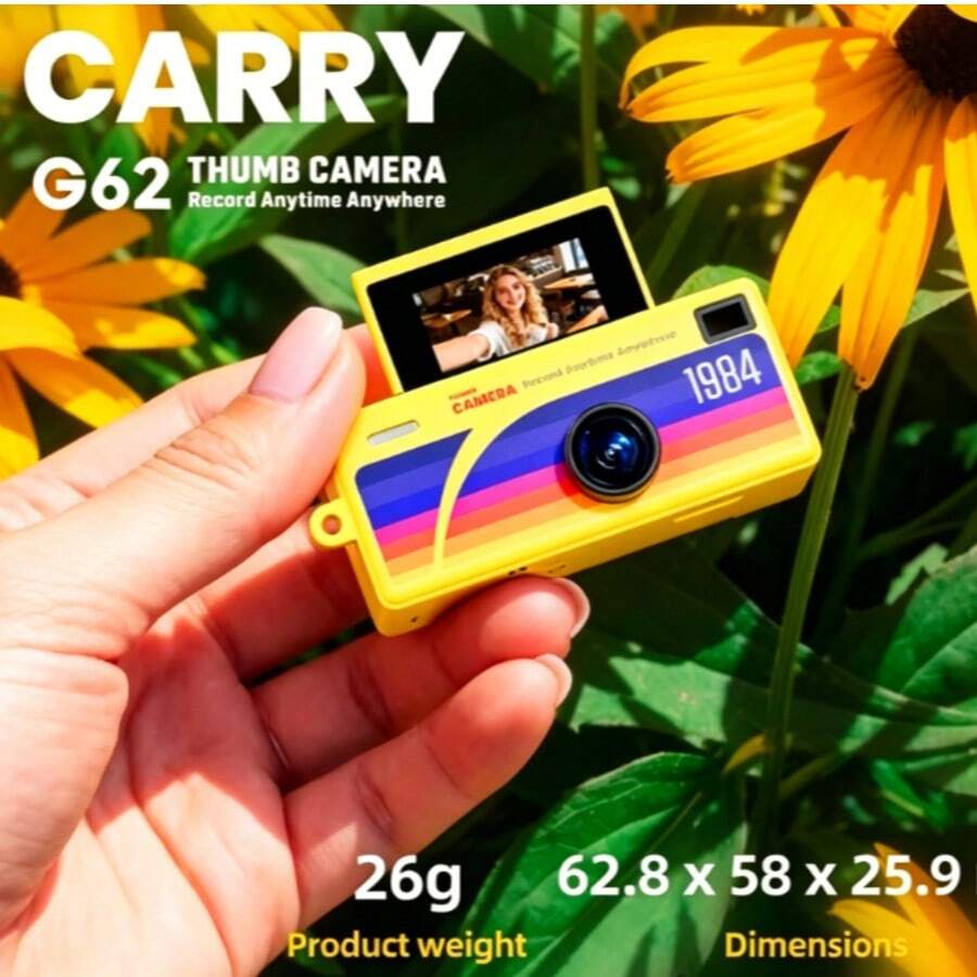 2K 數位相機 180° 翻轉螢幕自拍鑰匙圈相機，復古風格，支援記憶卡，HD 超輕巧攝錄影機，適合 Vlog 拍攝，HD 直接拍攝相機，附雙補光燈，無需 App，口袋 Vlog 相機，旅行與日常記錄完美之選，返校禮物