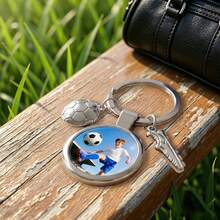 1 pieza Llavero de béisbol de acero inoxidable personalizado, encanto de bolsa de béisbol mini, foto personalizada, fútbol, rugby, colgante de hockey, recuerdo de equipo de béisbol, regalo para papá, regalo para atletas, llavero para mochila, temporada de graduación, regalo de regreso a la escuela. - Multicolor - Ver 2