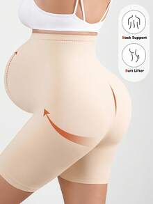 Seamless Maternity Belly Support Shorts, Summer Shaping Underwear Anti-Chafing - Apricot - View 2