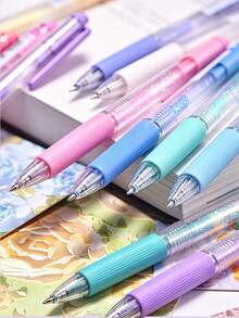 6 pezzi Penne gel acriliche creative con cielo stellato glaciale, penne a doppio uso da 0,7 mm, serie blu. Pittura, scrittura, scrapbooking, evidenziazione, colorazione, uso multi-scena. Bassa saturazione, confortevole per gli occhi, ritorno a scuola - Multicolore - Visualizzare 7