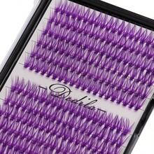 Pestaas Postizas Individuales De 12 Filas, Color Morado 40D, Bandeja, 240 Racimos, Extensiones De Volumen 3D, Grosor De 0, 07 Mm, Rizo D, Maquillaje, Pestaas Postizas Coloridas, - Negro - Ver 3