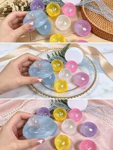 Transparent Multicolor Round Ball Squeeze Toy, Soft Touch, Can Be Kneaded Freely Without Bouncing Back, Stress Relief Tool For Adults And Students To Relieve Anxiety And Relax, Ideal Birthday Gift, Holiday Gift - Multicolor - View 3