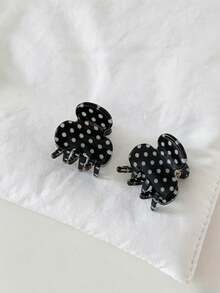 2pcs/Set Cute Polka Dot Hair Clips, Transparent Hair Clips, Lightweight Hair Accessories, Suitable For Women And Girls - Multicolor - View 3