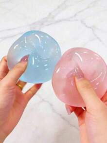 1/2pcs (6cm/2.35in) Handmade Slow Rebound Blue/Pink Soft Squeeze Ball, Stress Relief Toy, 6cm Round, Ideal Holiday Gift, Cute And Fun Gift, Birthday Gift, Easter Gift, Halloween Gift, Christmas Gift, Party Favor, Squeeze Toy, Stress Relief Toy, Mystery Dumpling Squeeze Toy, Holiday Party Gift (Do Not Buy Ice, Please Confirm The Text And Size Information In The Image Before Ordering) - Multicolor - View 3