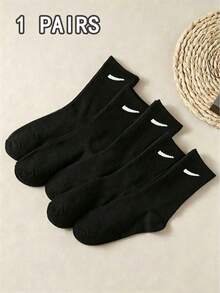 20 Pairs Unisex Casual Minimalist Fashion Versatile Breathable Mid-Calf Socks, Couple Socks - Black and White - View 19