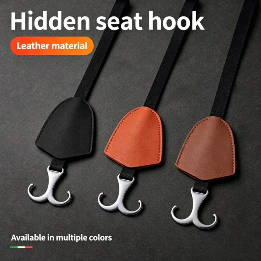 2 Packs Car Seat Back Hooks Multi-Functional Rear Seat Storage Organizer Double Hook Hanger Car Interior Accessories Vehicle Auto Supplies