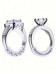 Bộ 1/4/8 miếng đệm chỉnh size nhẫn 4 kích cỡ, miếng đệm cao su trong suốt điều chỉnh được, bộ chỉnh size nhẫn phù hợp cho nhẫn bị rộng, miếng đệm ngăn, bộ kẹp xoắn silicone - nhiều màu - Xem 4