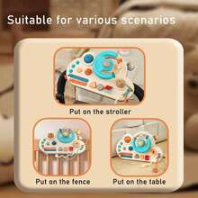 Volante de Bebê Brinquedo Sensorial, Brinquedo Educacional Multifuncional para Aprendizado de Bebês e Crianças Pequenas 18+ Meses, Quadro de Atividades de Habilidades Motoras Finas para Assento de Carro, Carrinho de Bebê, Berço, Presente de Natal e Aniversário para Meninos e Meninas - Multicolorido - Visão 5
