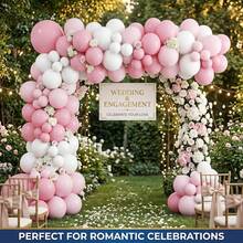 60/20pcs Pink And White Balloons, 10-Inch Soft Pink And White Balloons, Suitable For Baby Girl Party, Wedding Party, Princess Birthday, Sweet 16, Wedding Party Decorations - A-1 - View 2