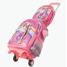 17 Inch Unicorn Rolling Backpack With Crossbody Bag For Girls - Girls Trolley Backpack - View 9