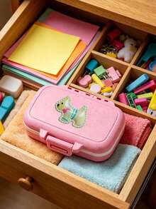 Cute Puppy Portable Pill Box, Travel Medicine Storage Box, Portable Pill Storage Compartments, Mini Storage Box, Portable Jewelry And Pill Box, Travel Pill Box, Large Compartments, Weekly Pill Organizer, Suitable For Daily Medications, Essential For Doctors And Nurses, Emergency Needs, Travel, Hiking Emergency Rescue, Daily Use And Gift-Giving, Back To School Essential - Multicolor - View 3