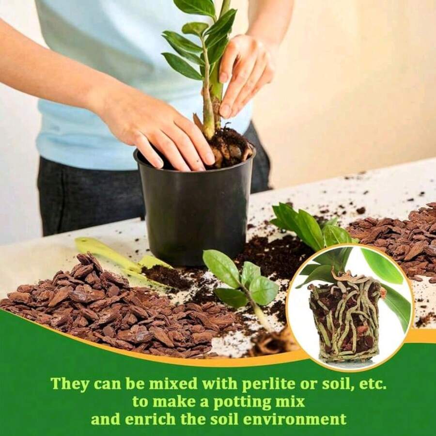 17.5oz Organic Orchid Bark Mulch, Universal Plant-Based Bedding, Suitable For Orchid Pots, Garden Beds And Lawn Maintenance - Planting Substrate - View 1