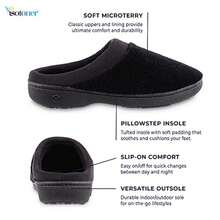 Isotoner Womens Terry And Satin Slip On Cushioned Slipper With Memory Foam For Indoor/Outdoor Comfort - 1Stone - View 4